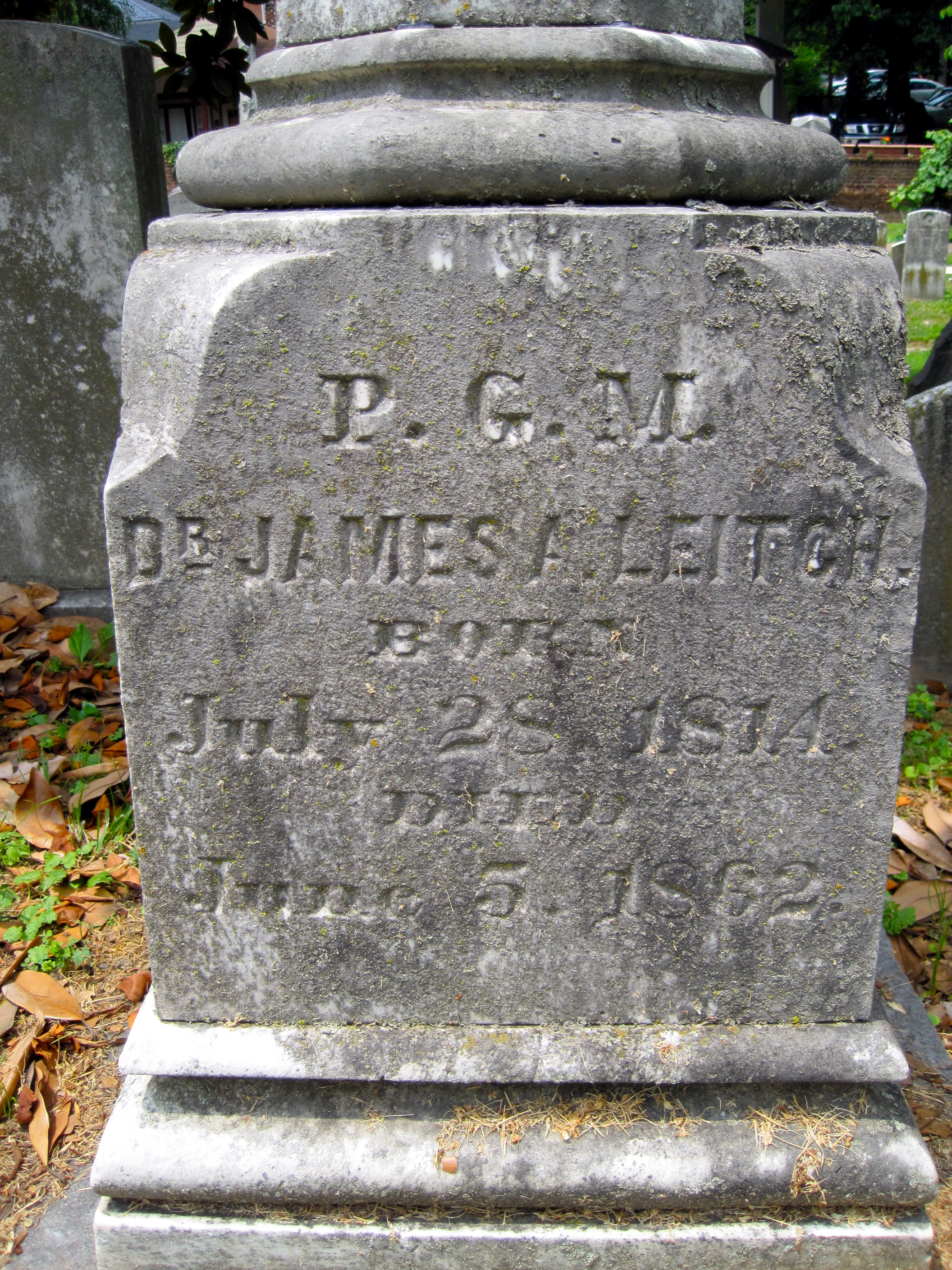 James A. Leitch grave marker
