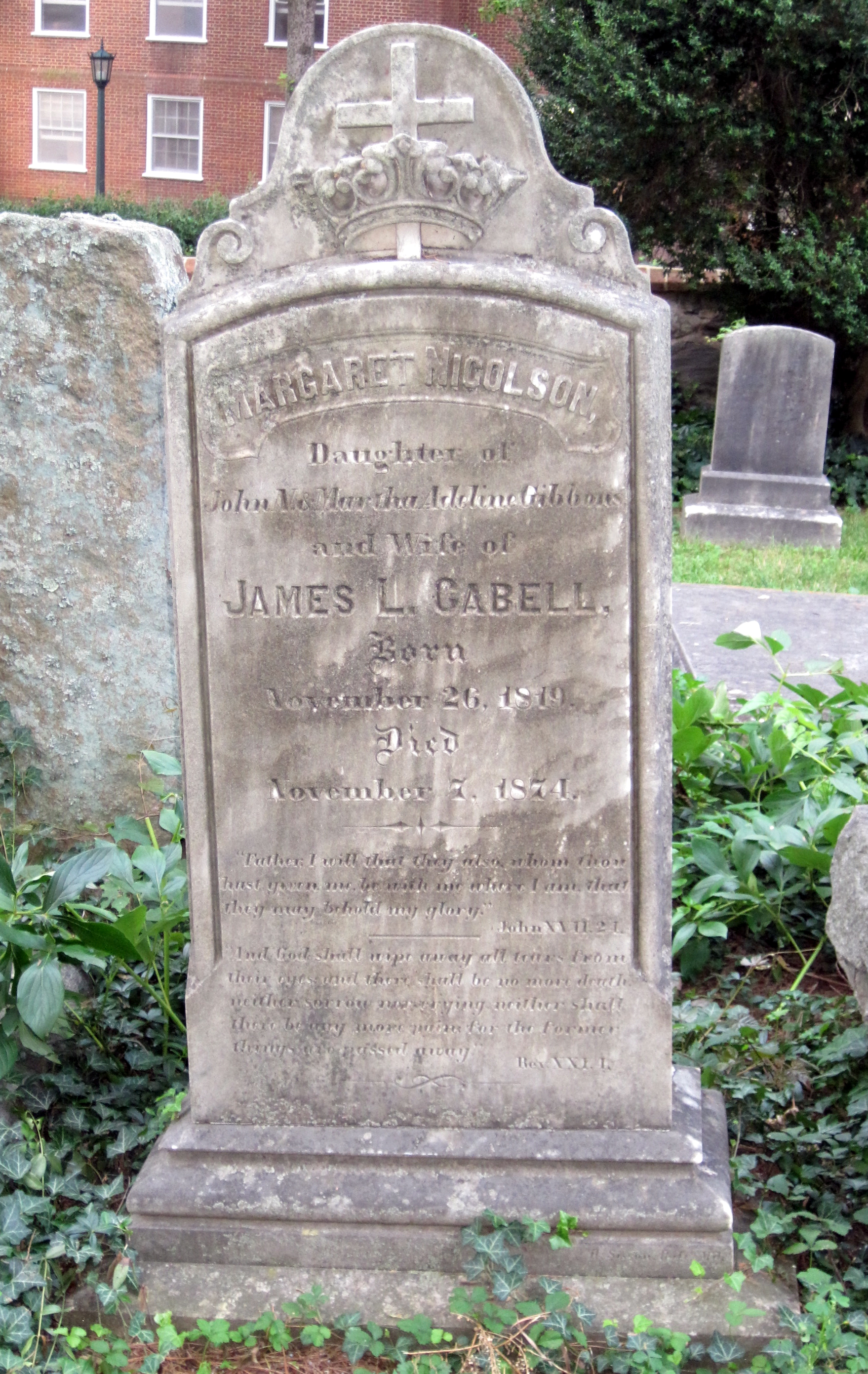 Margaret Cabell grave marker