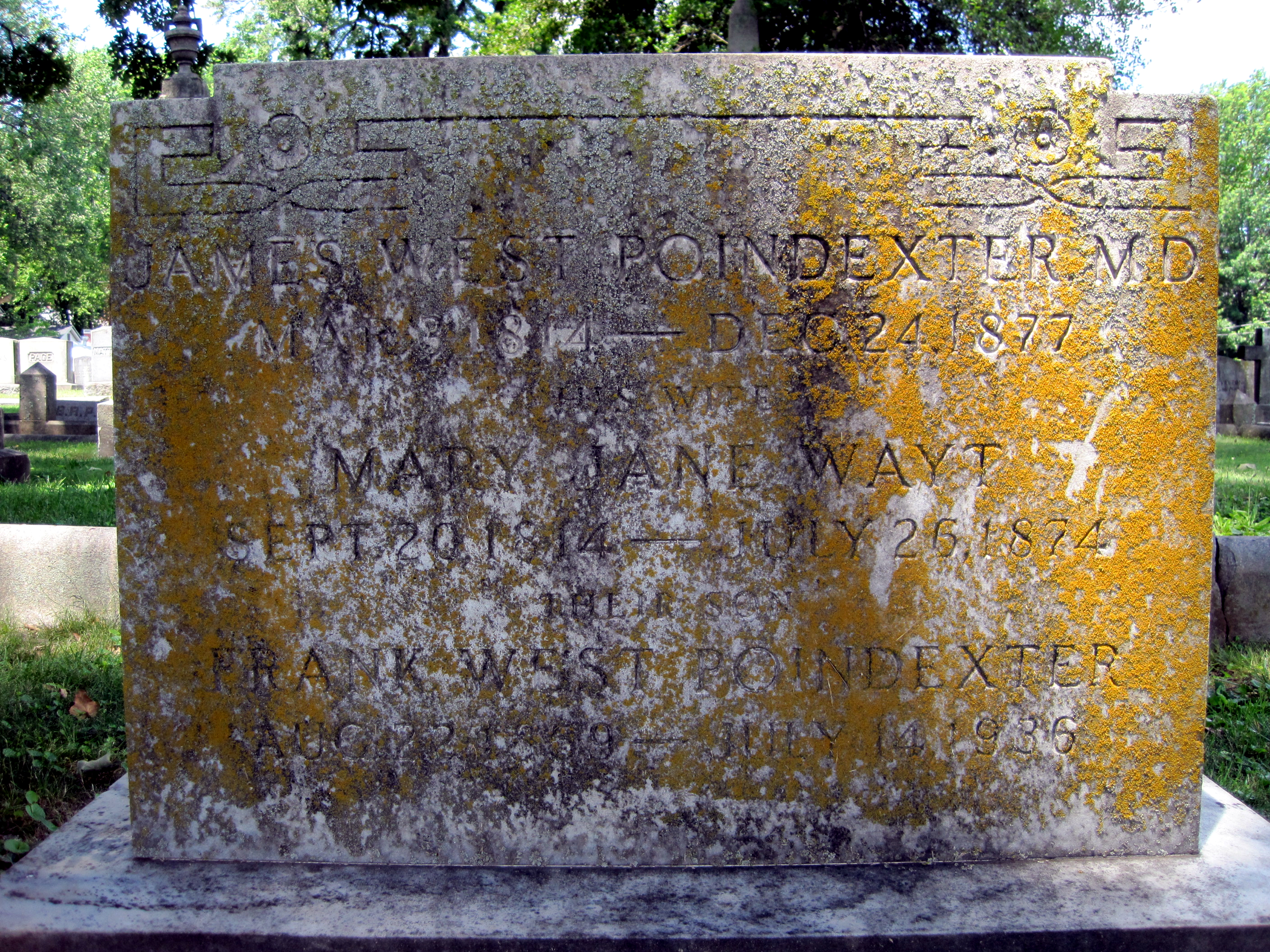 James West Poindexter grave marker